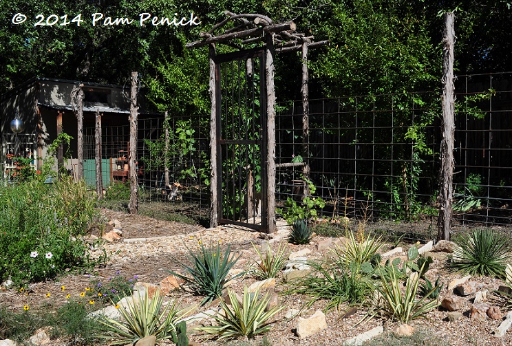 ... deer-tasty plants. She and her husband built the cedar-arbor gate