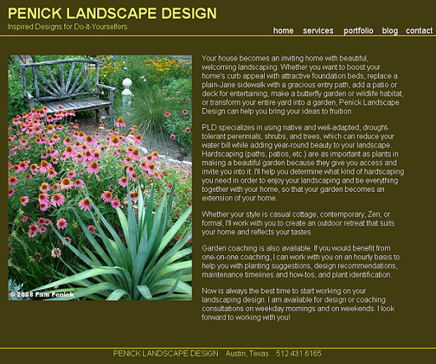 Penick Landscape Design New Website, Austin Outdoor Design Facebook