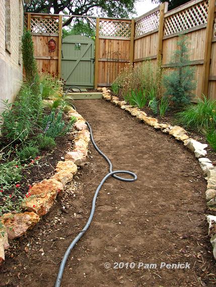 Hillside Gravel And Timber Path Done, How To Create A Gravel Garden Path
