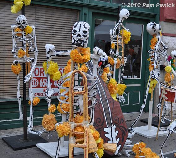 MARCOS PRETEND TO DANCE WITH HALLOWEEN SKELETON 