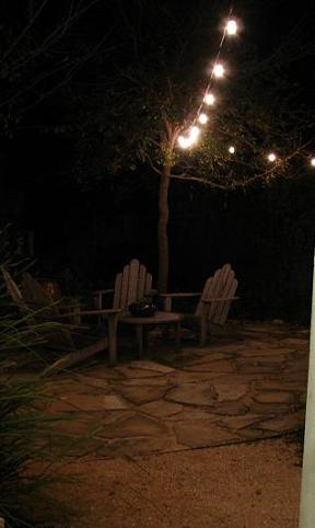 String up party lights for garden fun and ambience
