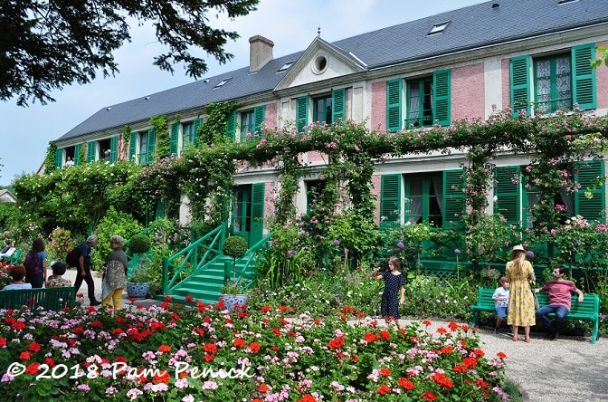 Waterlilies and roses at Monet's garden in Giverny