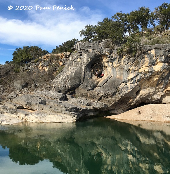 White rock, green river at Pedernales Falls