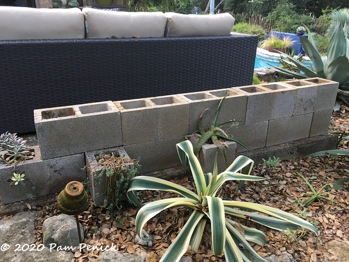 Cinderblock succulent wall deconstruction