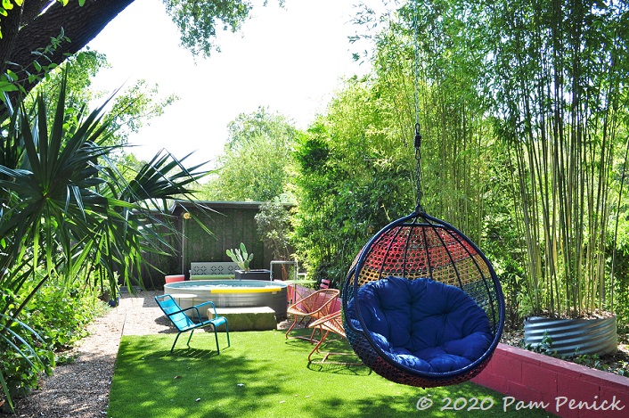 outdoor living: Lorie Garden - Digging and colorful Worth Kinler\'s pool, Michael Cowboy Fort