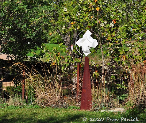 Origami sculpture in the Culinary and Adventure gardens at San Antonio Botanical Garden