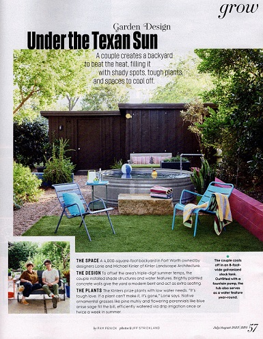 I'm writing for Better Homes & Gardens magazine about Texas garden
