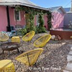 Happy, colorful courtyards at The Lincoln Marfa