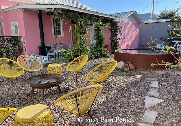 Happy, colorful courtyards at The Lincoln Marfa