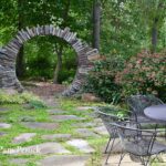 Moon gate and woodland garden at Boulder Haven