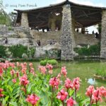 Fantastical rockwork and koi pond at Japanese Tea Garden in San Antonio